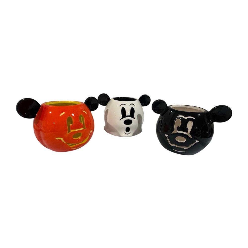 Disney Parks Mickey Mouse Halloween Pumpkin Ghost Votive Holders